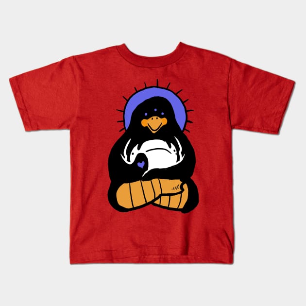 Spirit Penquin Kids T-Shirt by jonah block